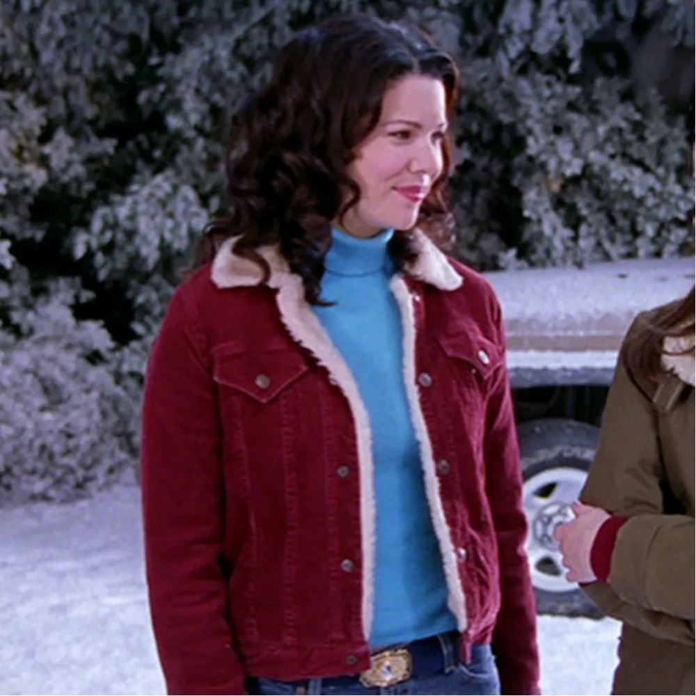Live a Little Women's Deep Red Burgundy Wine Red Corduroy Jacket Gilmore Girls - Picture 7 of 7